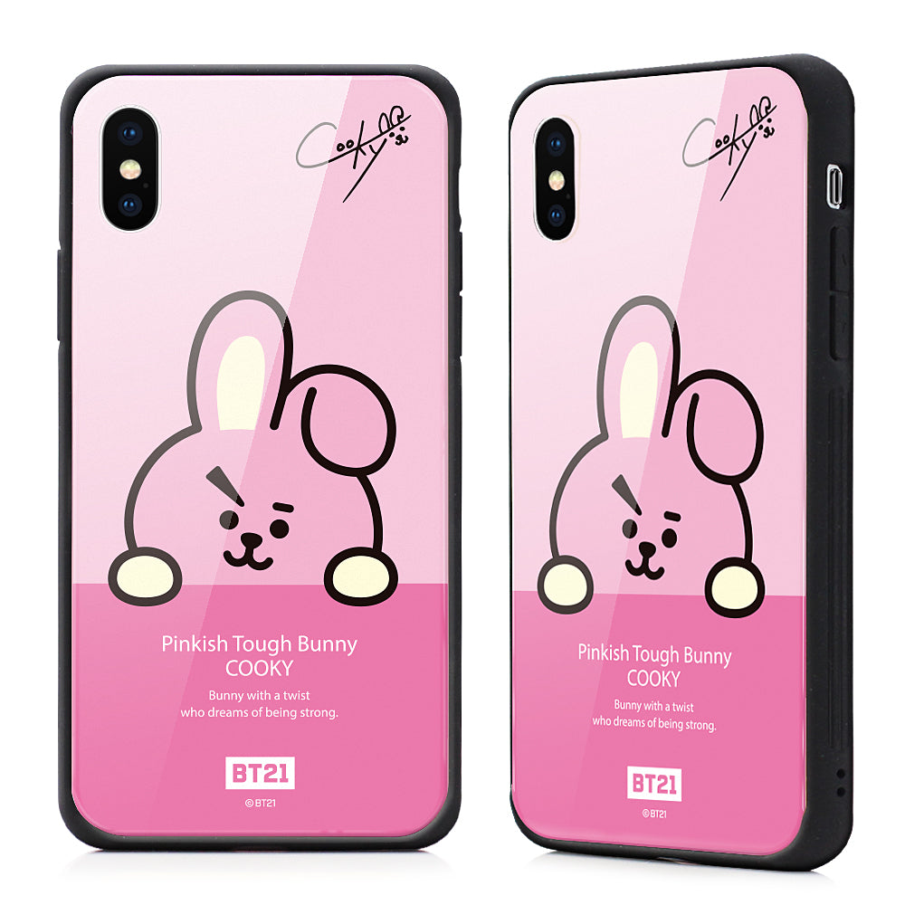 GARMMA BT21 Tempered Glass Back Case Cover