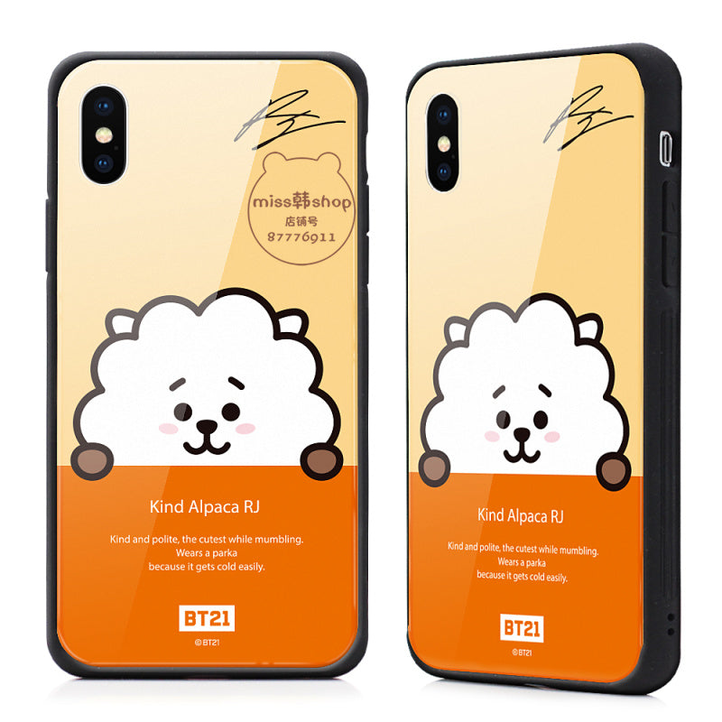 GARMMA BT21 Tempered Glass Back Case Cover