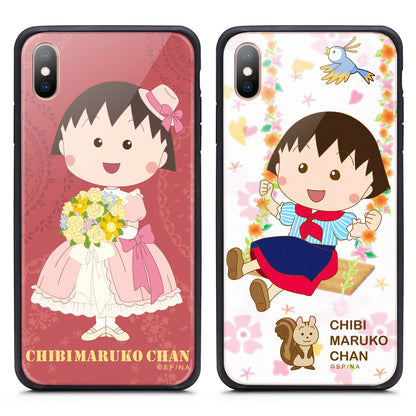 GARMMA Chibi Maruko-chan Air Cushion Shockproof Tempered Glass Back Case Cover