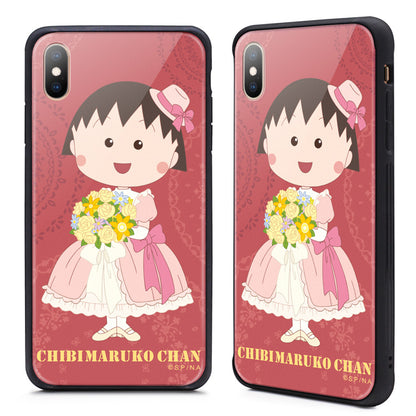 GARMMA Chibi Maruko-chan Air Cushion Shockproof Tempered Glass Back Case Cover