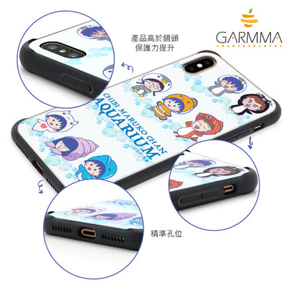 GARMMA Chibi Maruko-chan Air Cushion Shockproof Tempered Glass Back Case Cover