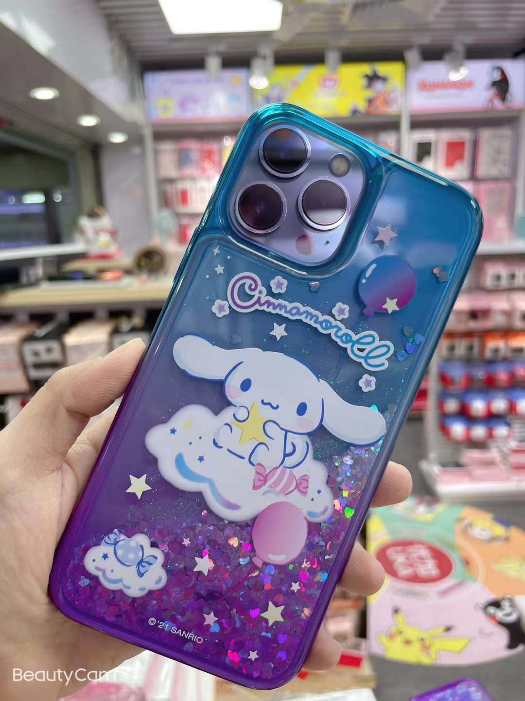 UKA Sanrio Characters Air Cushion Glitter Quicksand Back Case Cover