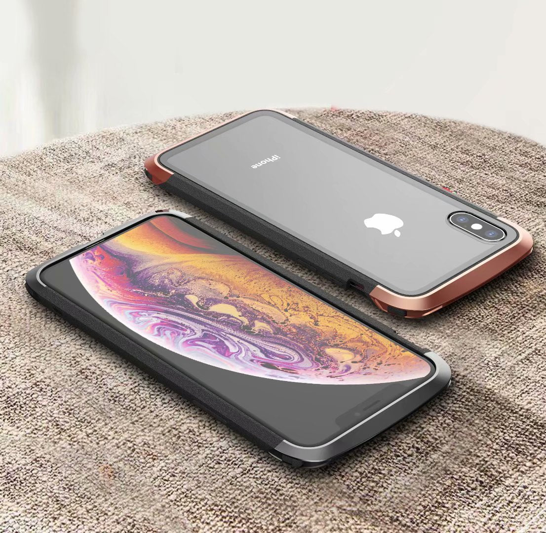 GINMIC AERO Dual Protection Hybrid Metal Bumper 9H Glass Back Case Cover