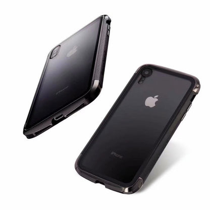 GINMIC AERO Dual Protection Hybrid Metal Bumper 9H Glass Back Case Cover