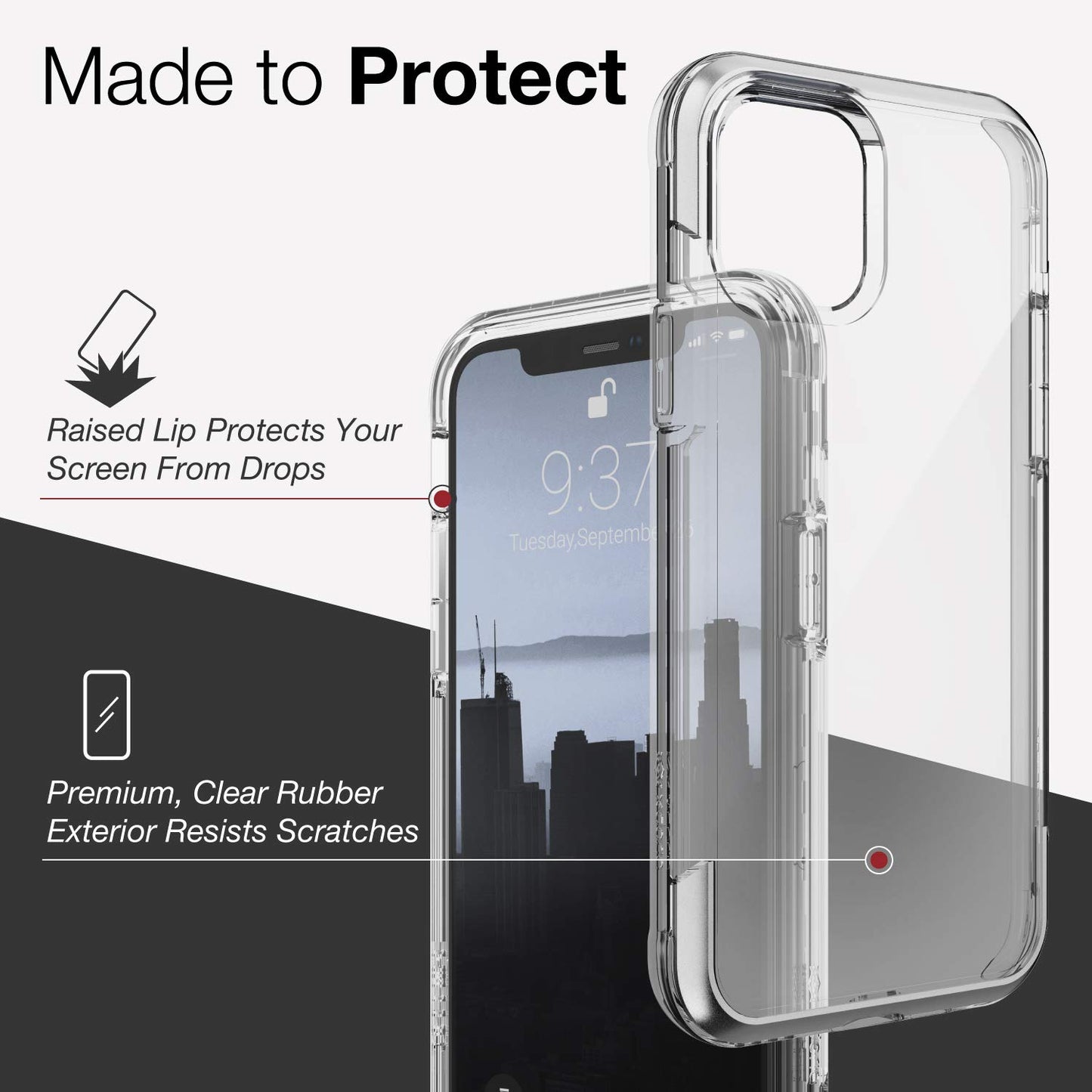 X-Doria Defense Air Military Grade Drop Tested Anodized Aluminum TPU PC Clear Case Cover