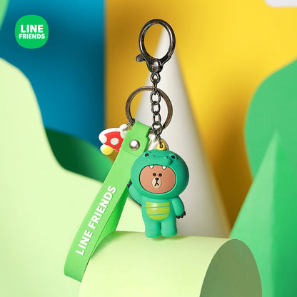 Line Friends Keychain Ring Cute Doll Pendant Anti-lost Strap Silicone Lanyard