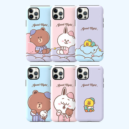 Line Friends Dual Layer TPU+PC Shockproof Guard Up Case Cover