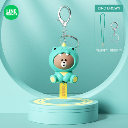 Line Friends Keychain Ring Cute Doll Pendant Anti-lost Strap Silicone Lanyard