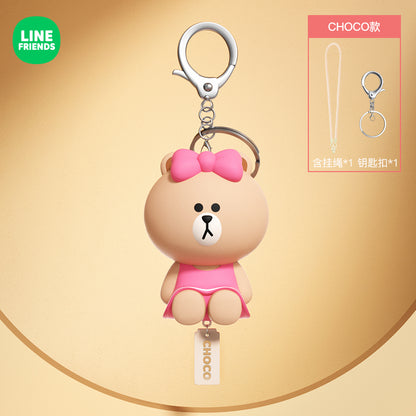 Line Friends Keychain Ring Cute Doll Pendant Anti-lost Strap Silicone Lanyard