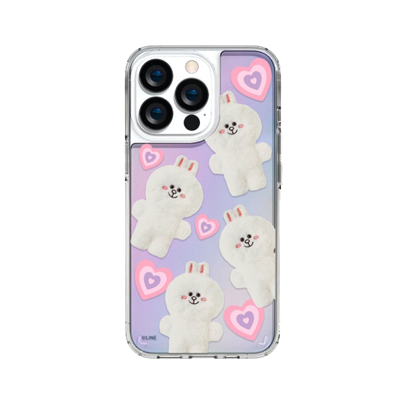 Line Friends Fluffy Pattern Hologram Mirror Case Cover