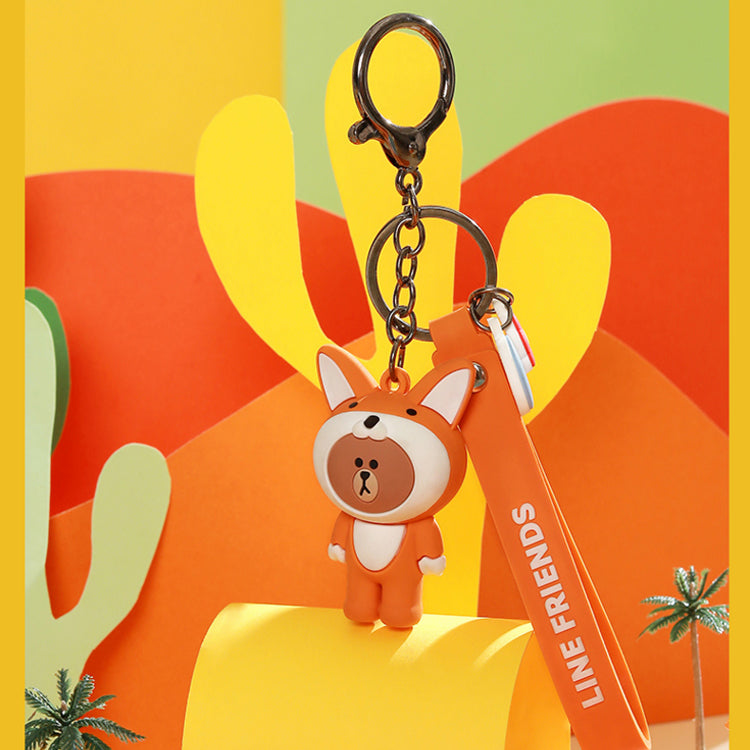 Line Friends Keychain Ring Cute Doll Pendant Anti-lost Strap Silicone Lanyard