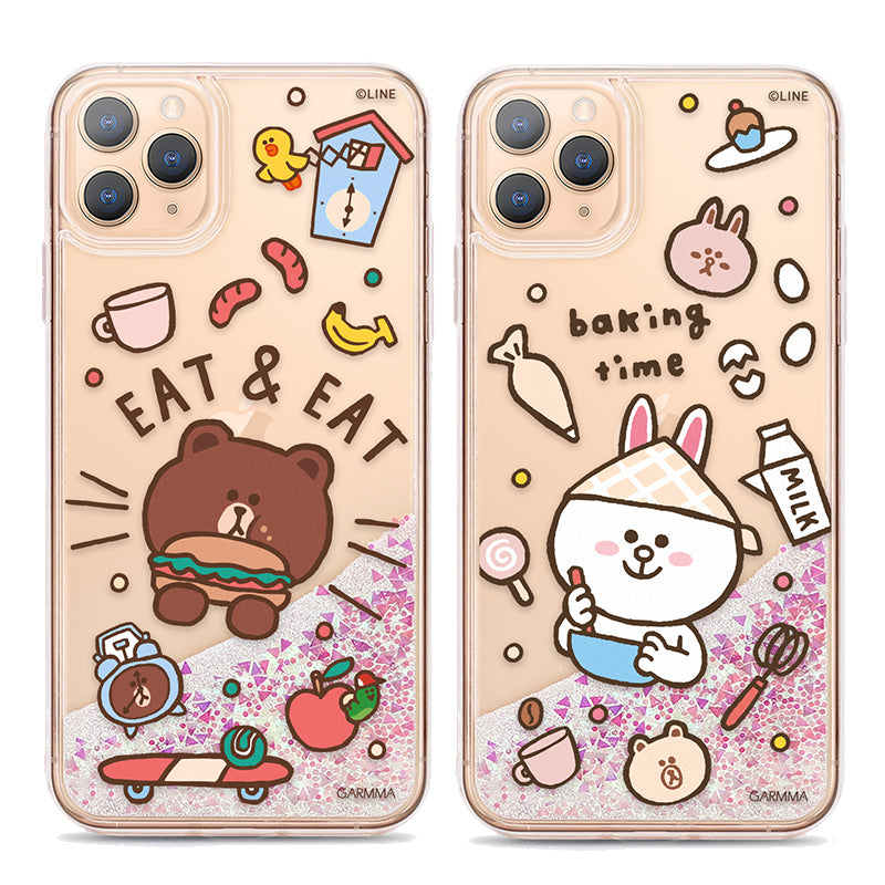 GARMMA Line Friends Air Cushion Glitter Quicksand Back Cover Case