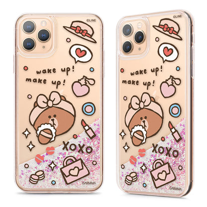 GARMMA Line Friends Air Cushion Glitter Quicksand Back Cover Case
