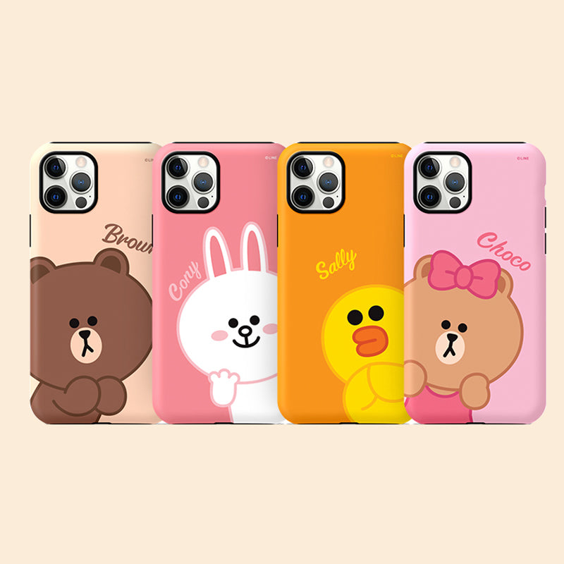 Line Friends Dual Layer TPU+PC Shockproof Guard Up Case Cover