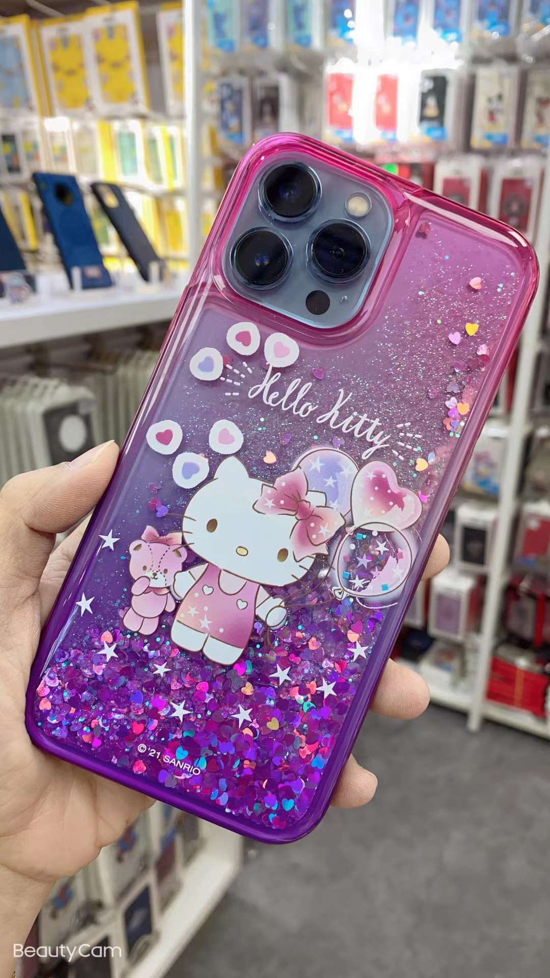 UKA Sanrio Characters Air Cushion Glitter Quicksand Back Case Cover