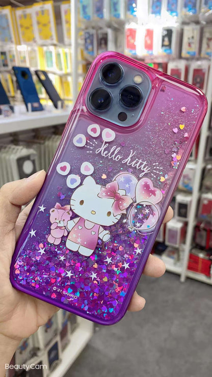 UKA Sanrio Characters Air Cushion Glitter Quicksand Back Case Cover