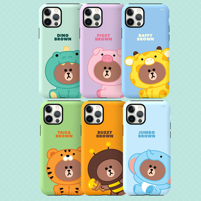 Line Friends Dual Layer TPU+PC Shockproof Guard Up Case Cover