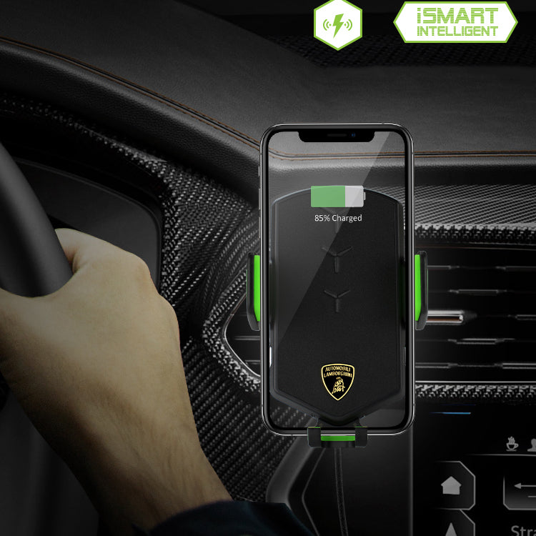 Automobili Lamborghini iSmart Intelligent Wireless Charger Air Vent+Windshield Car Mount Phone Holder