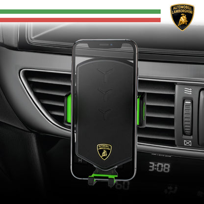 Automobili Lamborghini iSmart Intelligent Wireless Charger Air Vent+Windshield Car Mount Phone Holder