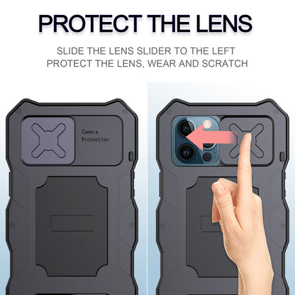 R-Just Lens Protector Kickstand IP54 Outdoor Military Heavy Duty Metal Case