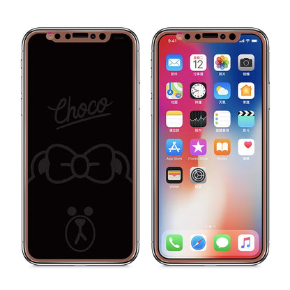 GARMMA Line Friends Screen Off Print Tempered Glass Protector Film for Apple iPhone iPhone 11 Pro/XS/X