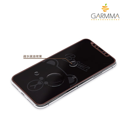 GARMMA Line Friends Screen Off Print Tempered Glass Protector Film for Apple iPhone iPhone 11 Pro/XS/X