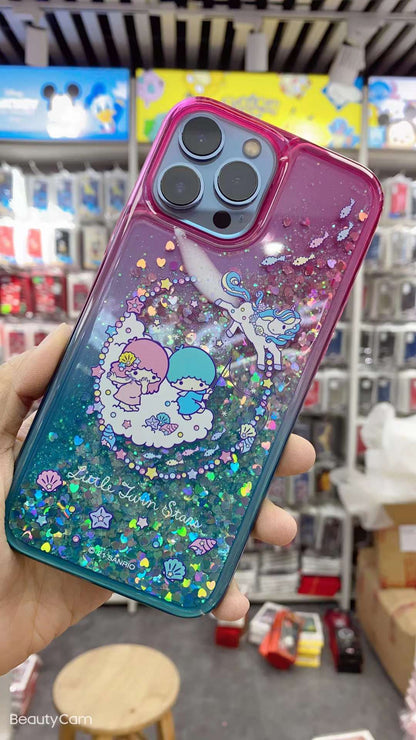 UKA Sanrio Characters Air Cushion Glitter Quicksand Back Case Cover