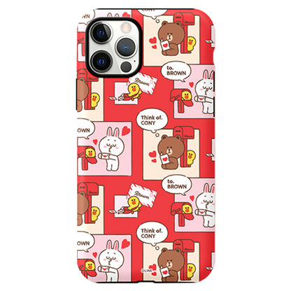 Line Friends Dual Layer TPU+PC Shockproof Guard Up Case Cover