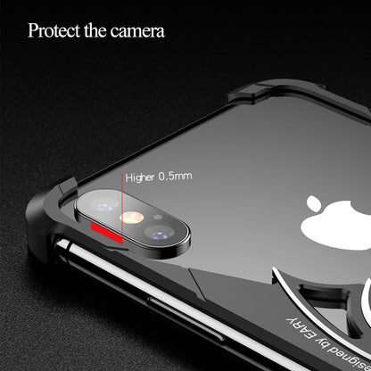 Oatsbasf Batman Airbag Bumper Metal Case Cover with Bat Ring Holder Bracket