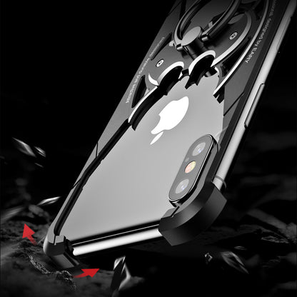 Oatsbasf Batman Airbag Bumper Metal Case Cover with Bat Ring Holder Bracket