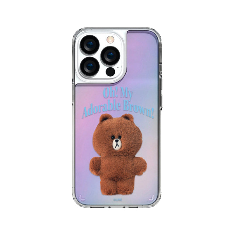 Line Friends Fluffy Oh! My Hologram Mirror Case Cover