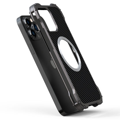 R-Just Black Hole Shockproof Aluminum Shell Metal Case with Lens Protector