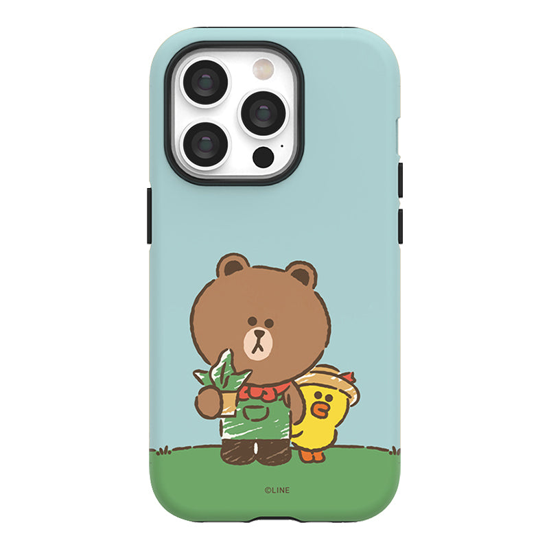 Line Friends Garden Dual Layer TPU+PC Shockproof Guard Up Combo Case Cover