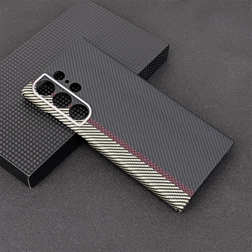 Oatsbasf Luxury Pure Aramid Fiber Case for Samsung Galaxy S23 Series Smartphones