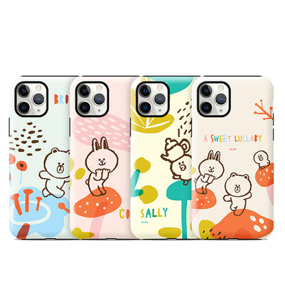 Line Friends Dual Layer TPU+PC Shockproof Guard Up Case Cover