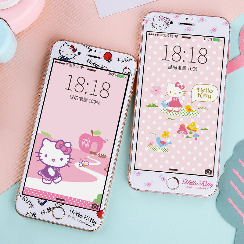 Hello Kitty Royal 3D Full Size Glitter 9H Tempered Glass Screen Protector for Apple iPhone 8 Plus/8/7 Plus/7