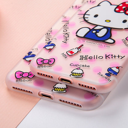 GARMMA Hello Kitty Matte Translucent TPU Soft Back Cover Case for Apple iPhone