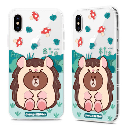 GARMMA Line Friends Jungle Brown Shockproof Air Barrier Transparent TPU Soft Back Cover Case