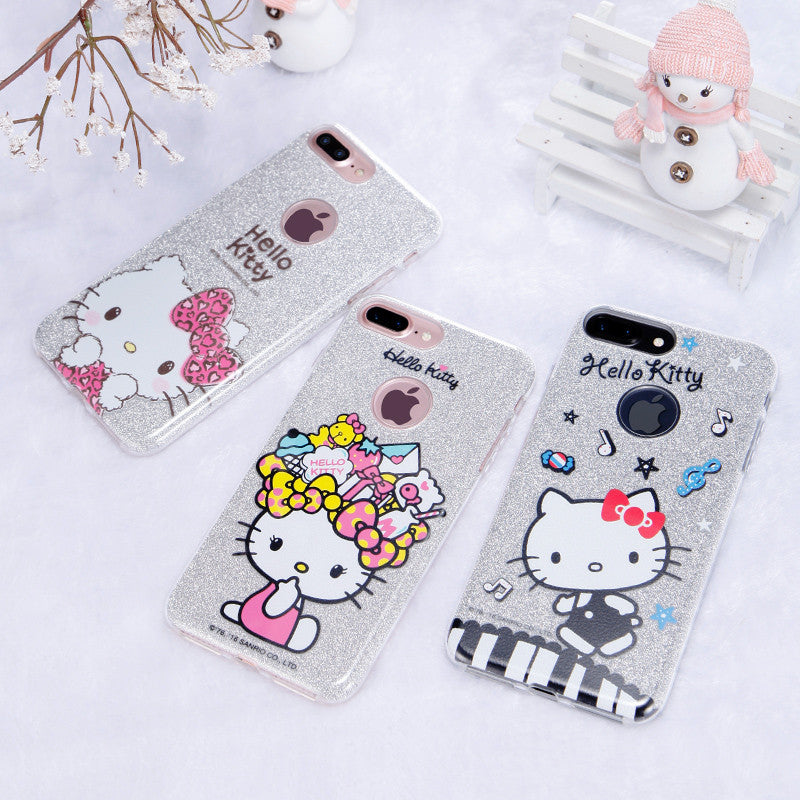 X-Doria Hello Kitty Twinkle Glitter Slim TPU Frame Sparkle PC Cover Case for Apple iPhone