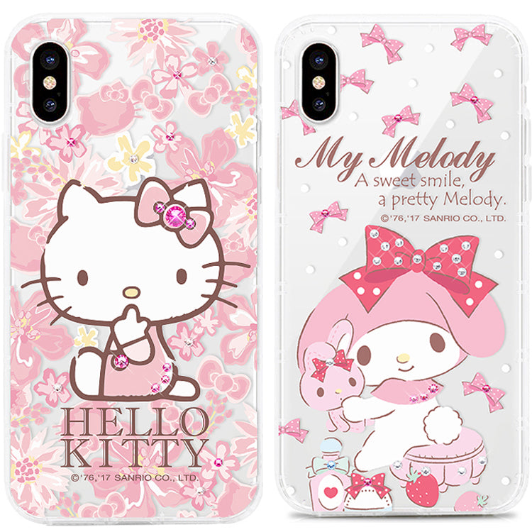 GARMMA Hello Kitty & My Melody & Little Twin Stars Swarovski Crystal Air Cushion Soft Back Case Cover