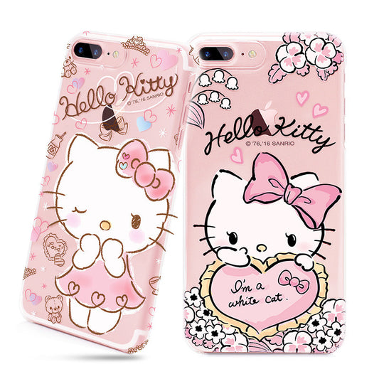 GARMMA Hello Kitty Slim Transparent PC Hard Back Cover Case for Apple iPhone 8 Plus/8/7 Plus/7