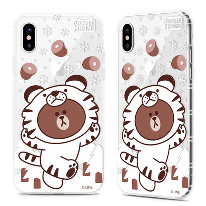 GARMMA Line Friends Jungle Brown Shockproof Air Barrier Transparent TPU Soft Back Cover Case