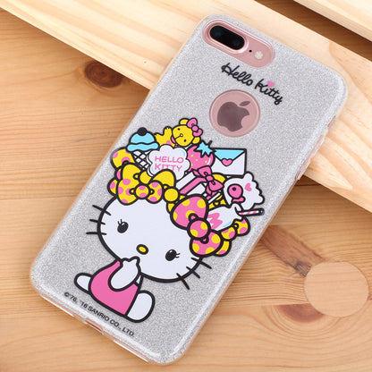 X-Doria Hello Kitty Twinkle Glitter Slim TPU Frame Sparkle PC Cover Case for Apple iPhone