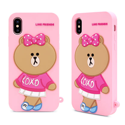 GARMMA Line Friends Silicone Back Cover Case for Apple iPhone