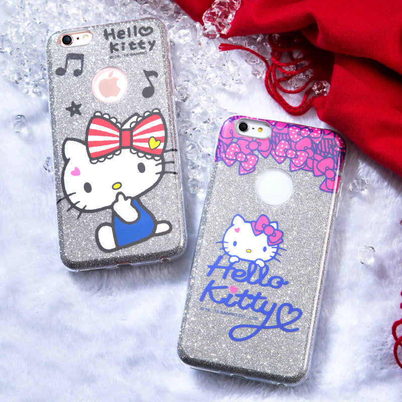 X-Doria Hello Kitty Twinkle Glitter Slim TPU Frame Sparkle PC Cover Case for Apple iPhone