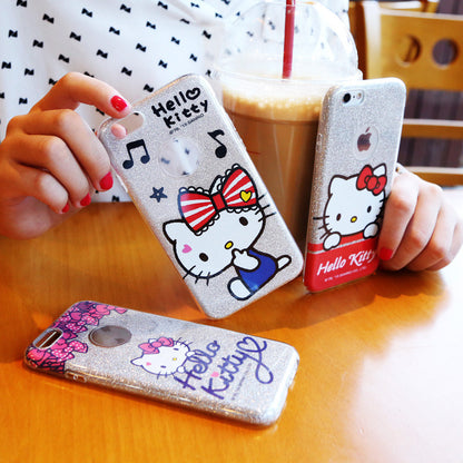 X-Doria Hello Kitty Twinkle Glitter Slim TPU Frame Sparkle PC Cover Case for Apple iPhone