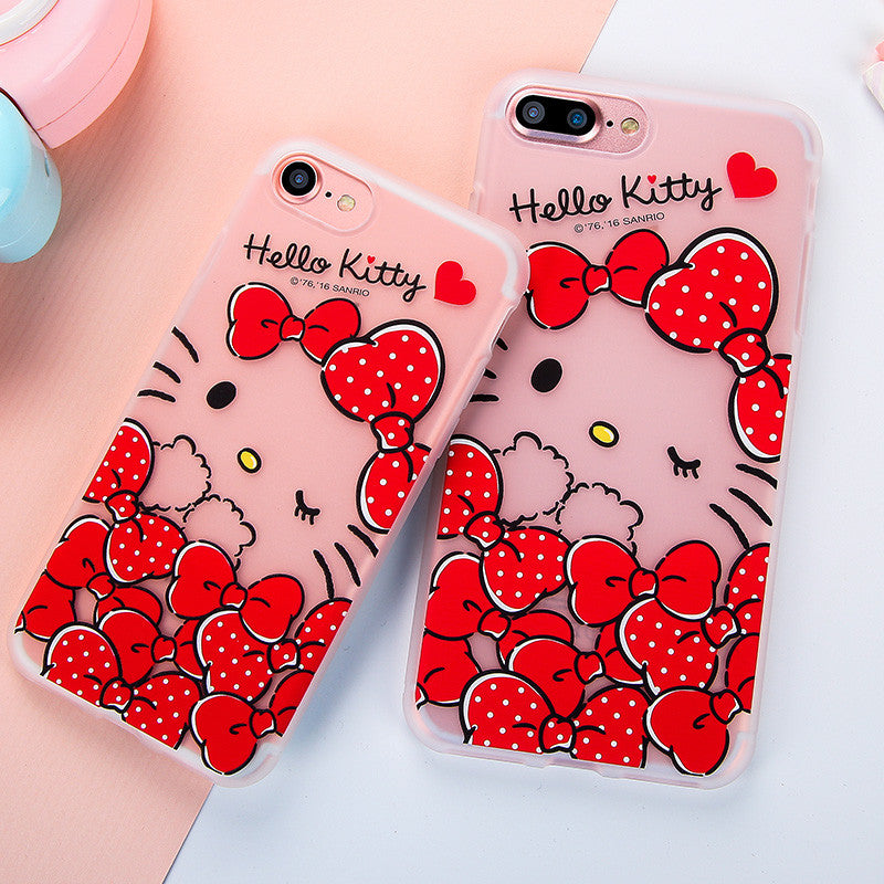 GARMMA Hello Kitty Matte Translucent TPU Soft Back Cover Case for Apple iPhone