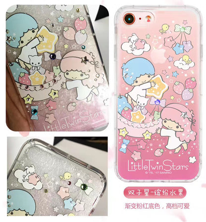 apbs Hello Kitty & My Melody & Little Twin Stars Air Cushion Diamonds TPU Cover Case