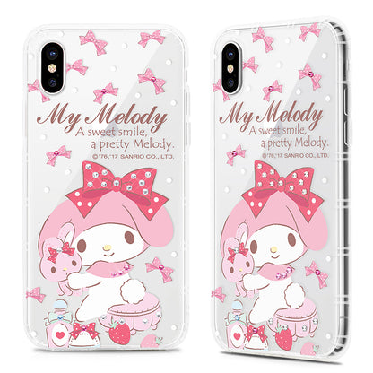 GARMMA Hello Kitty & My Melody & Little Twin Stars Swarovski Crystal Air Cushion Soft Back Case Cover