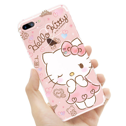 GARMMA Hello Kitty Slim Transparent PC Hard Back Cover Case for Apple iPhone 8 Plus/8/7 Plus/7